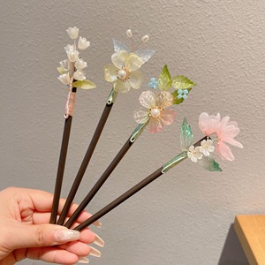 Wholesale New <strong>Chinese</strong> Ancient Style Step Shake Floral Design Sandalwood <strong>Hairpin</strong> Fashionable Versatile High-end for Women Wedding - Product Image 4