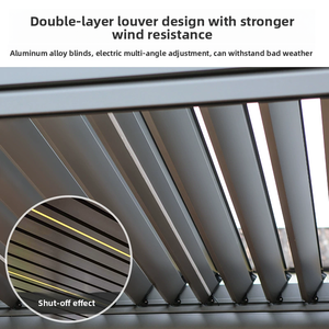 Tonnelles en aluminium motorisées SINGO Persienne Toit Pergola Jardin Patio Gazebo Fabricants avec lumière RVB - Product Image 6