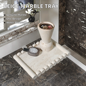 ถาดเสิร์ฟกันน้ำลายหินอ่อนสีเบจ Vantage Design สำหรับห้องครัว ห้องนอน ห้องน้ำ ห้องนั่งเล่น ตกแต่งบ้านช่วงเทศกาล - Product Image 2