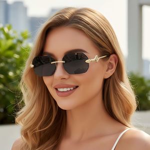 Nouvelles lunettes de soleil tendance 2026 <span class=keywords><strong>Google</strong></span> Explosions, monture sans cadre tête de serpent, branches miroir, coupe irrégulière, style avant-gardiste et sophistiqué - Product Image 1