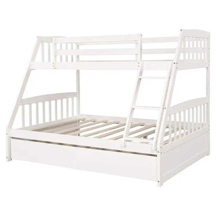 Gros lots lits superposés avec tiroir et stockage complet sur reine lit superposé en bois pour enfants