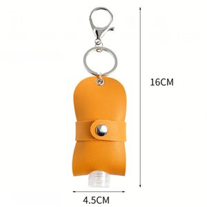 Étui de voyage en cuir PU pour flacon vide, porte-désinfectant avec porte-clés, conteneur rechargeable pour produits de toilette, lotion, liquide - Product Image 4