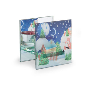 Portacandele Natalizio 90 X 90 Mm in Vetro con Design Scenografico Festivo - Product Image 1
