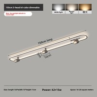 Plafonnier LED en aluminium de style nouveau, créatif, en forme de bande longue, à CRI 90 élevé, à montage en surface, pour salon et entrée