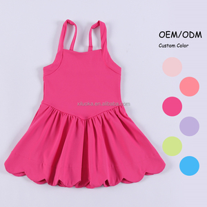 Logo personalizzato di colore per ragazze estate Yoga abbigliamento gonna abito da Yoga del bambino vestito con pantaloncini - Product Image 4