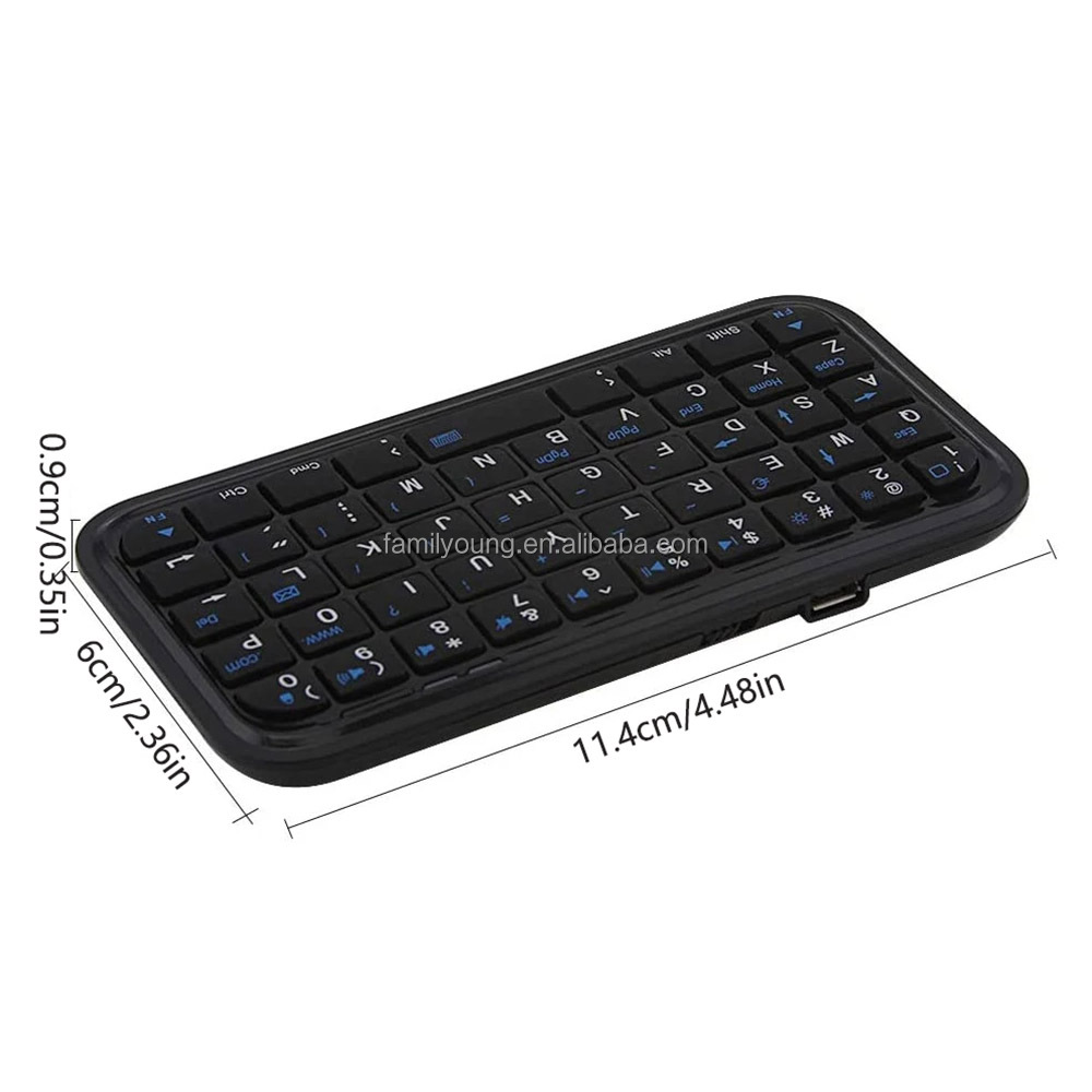 Richer-R Draadloos mini-bluetooth-toetsenbord, draagbaar, ultradun, met touchpad, compact design, voor pc met Windows/mobiele telefoon/Android- tablet