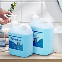 Conteneur de détergent liquide Un litre 5L Jerrycan en plastique Pichets de style F avec pompe Dispensar pour la désinfection du lavage des mains