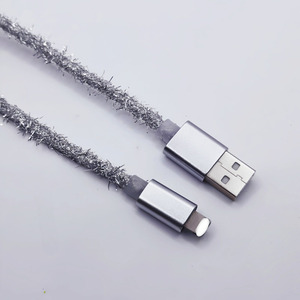 <span class=keywords><strong>Cable</strong></span> <span class=keywords><strong>de</strong></span> Carga Rápida y Transmisión <span class=keywords><strong>de</strong></span> Datos <span class=keywords><strong>de</strong></span> 20W, 1M, con Personalización BWVV, Hilo <span class=keywords><strong>de</strong></span> Lana Plateado - Product Image 5