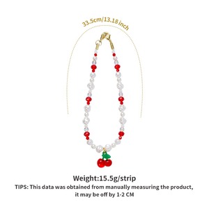 Cinturino per telefono con catena portachiavi da donna con cinturino da polso <span class=keywords><strong>gioielli</strong></span> con perline per telefono cellulare - Product Image 6