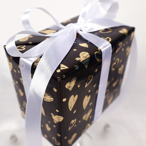 High Quality Birthday <b>Black</b> Gold Coated <b>Paper</b> Series Roll Bulk Wholesale Luxury Gift Packaging - Product Image 6
