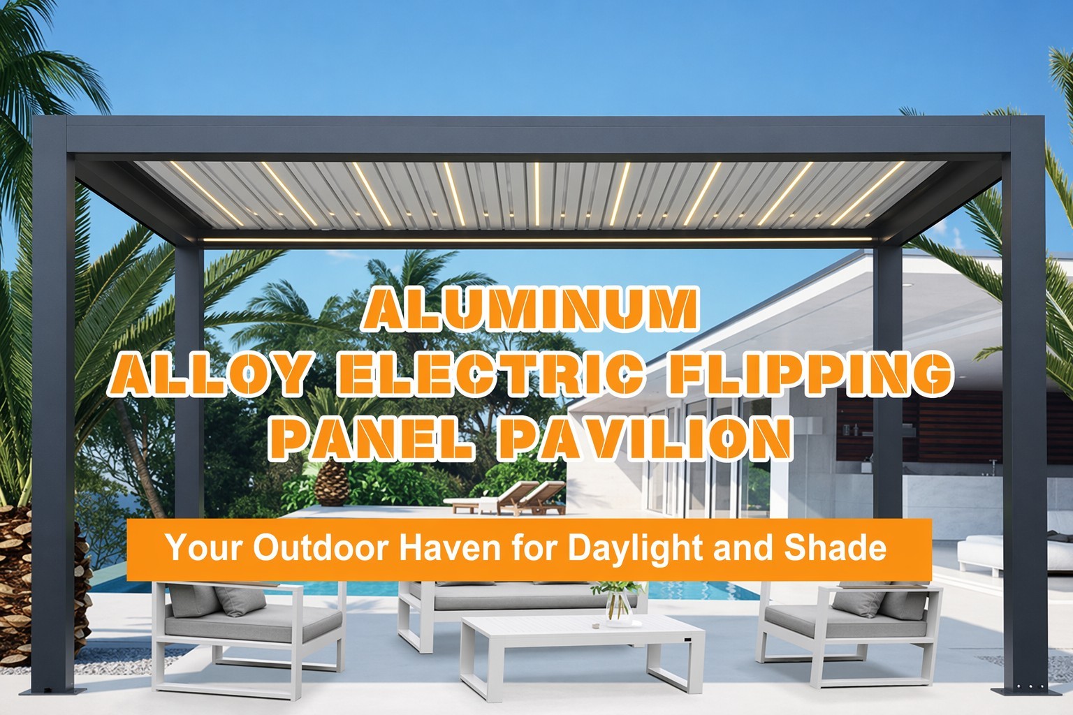 Automatic Motorized Aluminum Luxury Pergola Louvered Roof System CE Certified Garden Buildings Remote Control Customizable Sizes · image 4