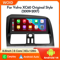 Autoradio multimédia Android 14 Carplay Auto avec écran style voiture d'origine pour Volvo XC60 (2009-2017) DSP GPS Stéréo BT