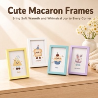 Cadre magnétique carré en MDF pastel avec logo personnalisé pour la vente au détail, souvenirs, cadeaux, décoration intérieure, mini cadre magnétique