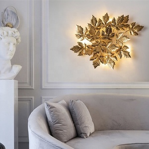 Lampe murale de chevet contemporaine de luxe en feuille d'or <span class=keywords><strong>Art</strong></span> <span class=keywords><strong>Nouveau</strong></span> pour l'intérieur, foyer, salon, décoration murale - Product Image 1