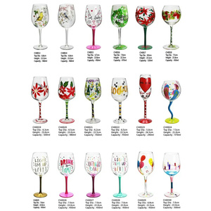 Copa de cristal pintada a mano personalizable 2024, diseño único, copas de vino con patrón de logotipo personalizado para vino tinto - Product Image 5