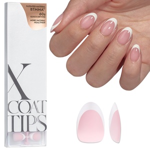 XCOATTIPS Faux Ongles en Gros Ultra Courts Amande Gel Doux Pointes d'Ongles Couverture Complète X Coat French Tip Faits Main à Coller - Product Image 1