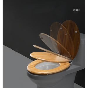 Universal Heavy Duty MDF <strong>Toilet</strong> <strong>Seat</strong> O U VD Shape Wooden with Chrome Hinge <strong>Pine</strong> Effect Soft Close Anti-Bacterial for Bathroom - Product Image 2