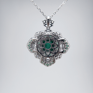 FYXL1164 Luxurious, Lively, Exquisite, and Elegant Large <b>Floral</b> Design Green Pendant - Product Image 3