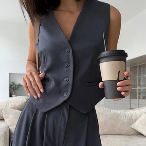 Traje de Negocios Casual de Tres Piezas al por Mayor: Chaqueta, Pantalones y Chaleco Blazer, Traje Coreano Slim para Mujer - Product Image 6