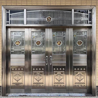 Portes d'entrée de sécurité modernes en acier inoxydable personnalisables en gros pour la protection des villas et des maisons