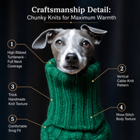 Pull à col roulé pour chien de type lévrier italien, whippet, en tricot épais, chaud, pour l'hiver, en stock, prêt à être expédié