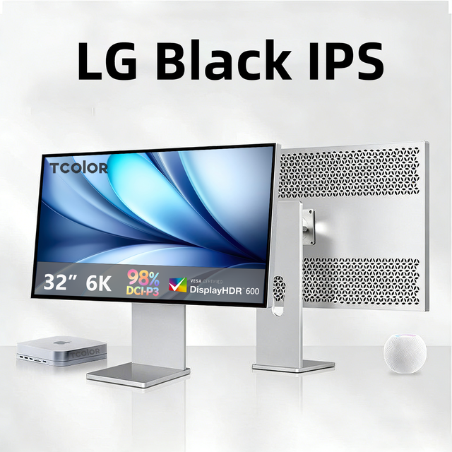 TCOLOR 32 Inch 6K Mac Monitor Designed for MacBook Pro, MacBook Air, Mac Mini, P3 Wide Color Gamut Built-in Speaker With Buttons