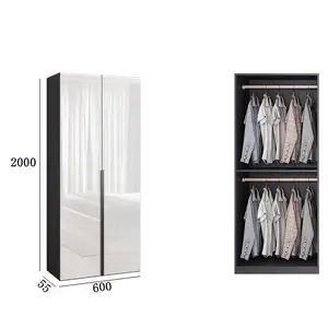 High Gloss Lacquer Cabinet Made Bedroom Furniture Wooden Wardrobe Closet Glass Door Wooden Wardrobe