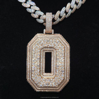 Pendentif Hip Hop Personnalisé en Argent Sterling 925 Plaqué Or avec Diamants Moissanite de Formes Variées, Certifiés GRA, pour Rapper