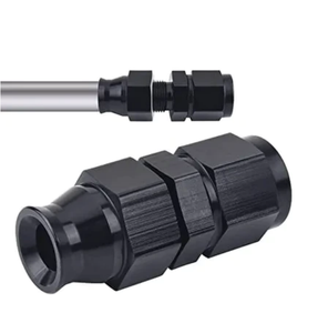 Logo personalizzato alluminio nero anodizzato dritto 6AN femmina Flare a 5/16 3/8 adattatore per raccordo tubo flessibile carburante con ghiera in ottone - Product Image 3