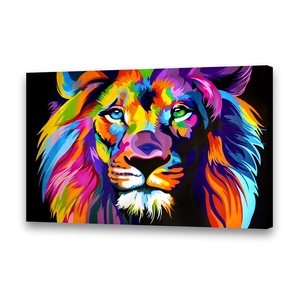 Dipinto ad Olio Acrilico Fatto a Mano su Tela, Leone, Arte Murale Astratta Moderna per Decorazione Casa - Product Image 1