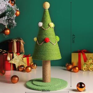 大型で可愛い漫画風クリスマスツリー型猫用クライミングフレーム、サイザル麻製爪とぎポール、縦型、糸くずが出ない、耐摩耗性、楽しい、カートン梱包 - Product Image 6