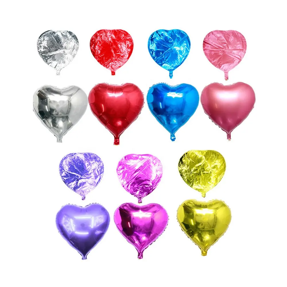 Đảng Helium không khí 10 inch 18 inch đa vàng trắng đen hồng đỏ nhôm Ballon hình trái tim lá bóng bay cho ngày Valentine