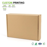 Boîte d'expédition personnalisée en kraft naturel avec fermeture auto-adhésive, vierge et non imprimée, avec doublure lisse pour l'affichage en magasin de gros et de détail