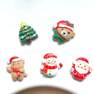 Wholesale Resin Christmas Ornament Accessories DIY Phone Case Cream Glue Hair Beauty Materials Model Old Man Snowman Christmas - Product Image 1