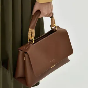 High quality women leather handbag botton sling bag leather women crossbody bags