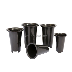 Wholesale Flower Garden Nursery Breathable Cheap High Waist Round Black PP Plastic Orchid Pot With Holes