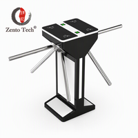 Tourniquet trépied de contrôle d'accès ZENTO avec lecteur d'empreintes digitales et de cartes RFID pour gymnases, bureaux et entrées commerciales