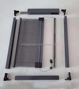 Struttura in alluminio Fly schermo pieghevole in lega di alluminio in lega di alluminio plissettato <span class=keywords><strong>porta</strong></span> insetto di protezione rete retrattile per finestra - Product Image 3