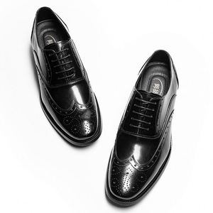 Zapatos de Hombre de Alta Gama, de Piel Auténtica, con Punta Redonda, Grabados, Formales, Casuales, Impermeables, para Otoño y Todas las Estaciones - Product Image 3