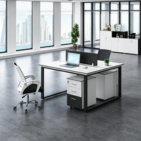 Poste de travail en acier BGZ-006X, bureau et chaise combinés pour quatre personnes, écran d'ordinateur de bureau
