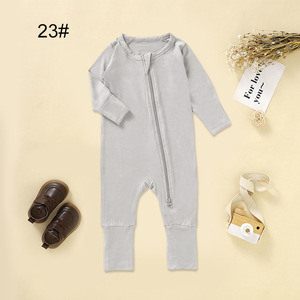 Ropa de Bebé al por Mayor, Pijama de Jersey Sólido con Cierre para Bebés, Mameluco de Bambú para Bebés - Product Image 6