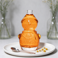 Bouteille en verre transparente de 300 ml en forme de bonhomme de neige, emballage rond pour spiritueux, bouchon en liège, pour vin, whisky, vodka, jus