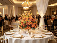 Bola de Flores Artificiales de 60cm al por Mayor, Bola Floral de Rosas de Seda de Tacto Real para Centros de Mesa de Boda, Decoración de Mesas, Fiestas y Escenarios