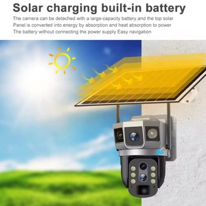 Caméra de surveillance de sécurité IP sans fil solaire extérieure haute définition V380pro 10 Zoom Trois objectifs 4G à énergie solaire - Product Image 6