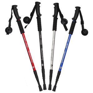 Bâton <span class=keywords><strong>de</strong></span> randonnée télescopique réglable en alliage d'aluminium avec <span class=keywords><strong>embout</strong></span> en acier au tungstène pour la randonnée en plein air et le camping - Product Image 1