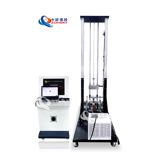 Mechanical impact testing apparatus of cables for mining purpose