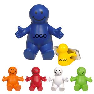 Custom Logo PU Foam Desk Charging Mobile Cellphone Stand <b>Table</b> Stress Reliever Smile <b>Phone</b> Holder - Product Image 1