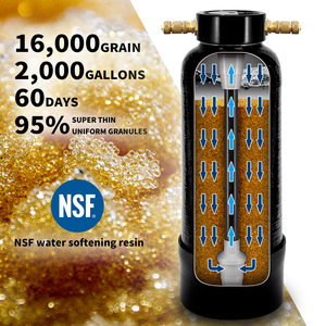 Adoucit le système de Filtration <span class=keywords><strong>d</strong></span>'<span class=keywords><strong>eau</strong></span> dure 16000 Grains <span class=keywords><strong>adoucisseur</strong></span> <span class=keywords><strong>d</strong></span>'<span class=keywords><strong>eau</strong></span> Portable avec raccords en laiton pour le lavage de voiture - Product Image 2