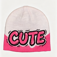 Gorros de Campamento con Diseño Personalizado, Variaciones de Letras de Marca, Gorros de Punto Acrílicos Unisex para Invierno y Otoño, Gorro Casual para Exteriores