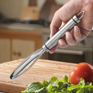 Écailleur de poisson rapide, brosse à écailles, grattoir de nettoyage, éplucheur de poisson, ustensile de cuisine pratique en acier inoxydable, facile à saisir - Product Image 1